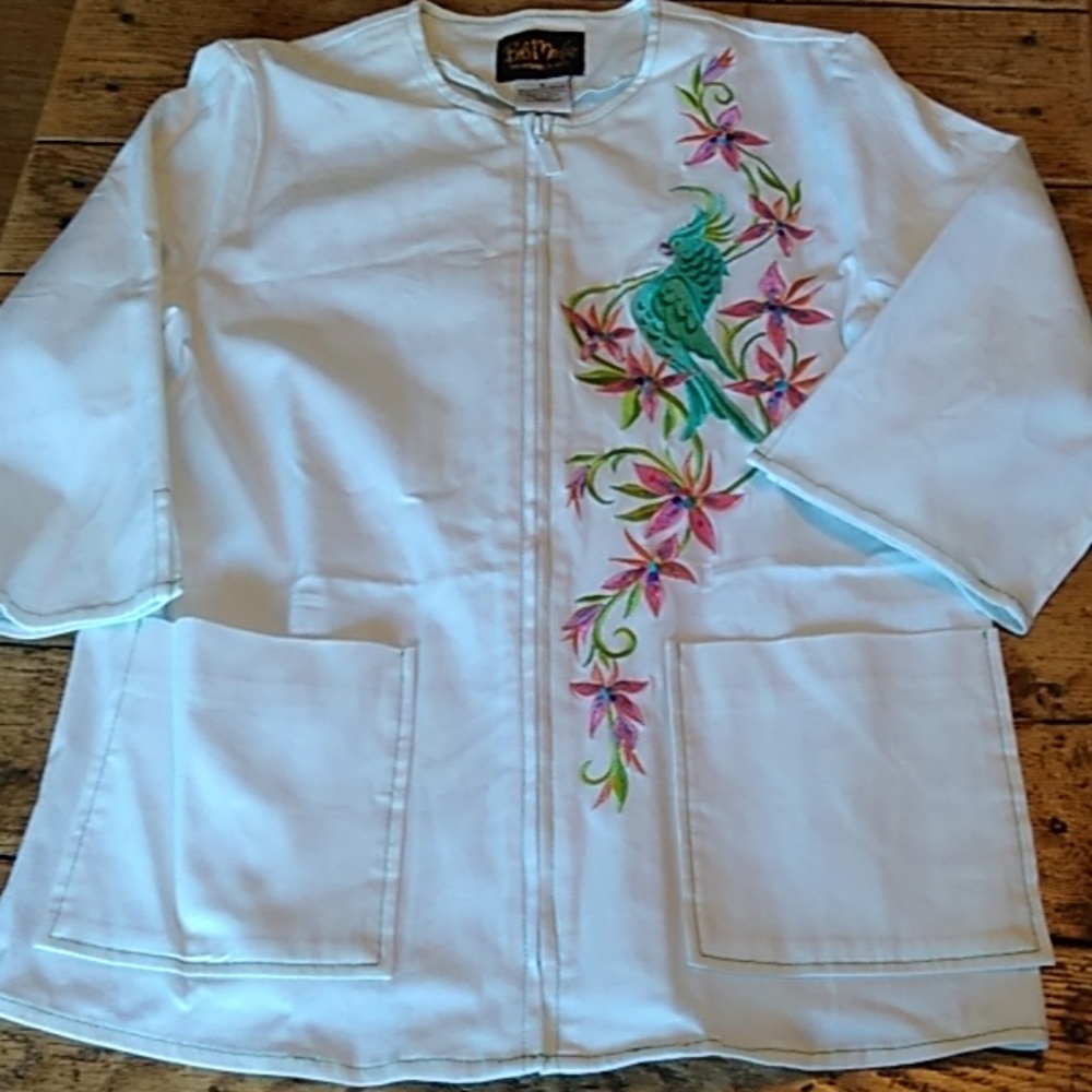 Bob Mackie Embroidered Zip Up | Size Small - Picture 3 of 5